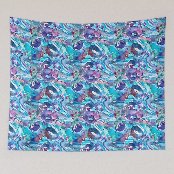 Item preview, Gorgeous Blues and Reds Abstract Watercolor designed and sold by Duncan Bullock.