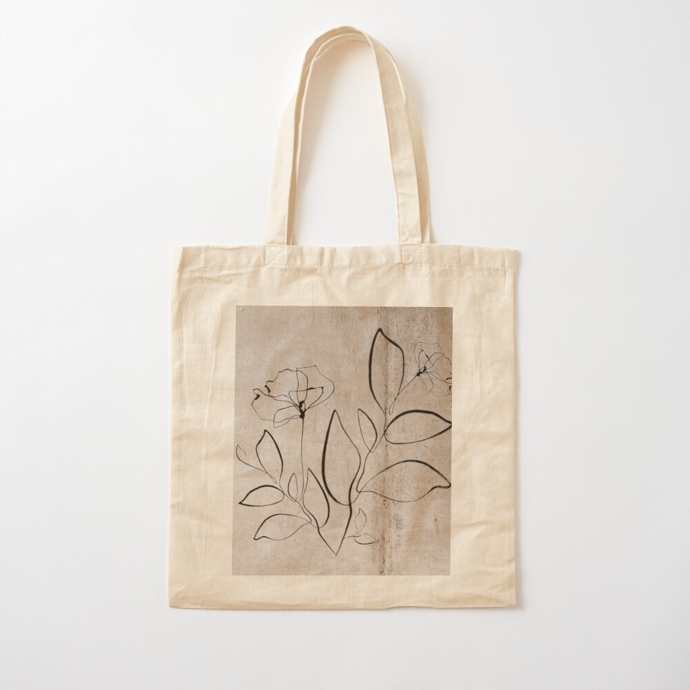 ZJEOQOQ Line Art Canvas Tote Bag