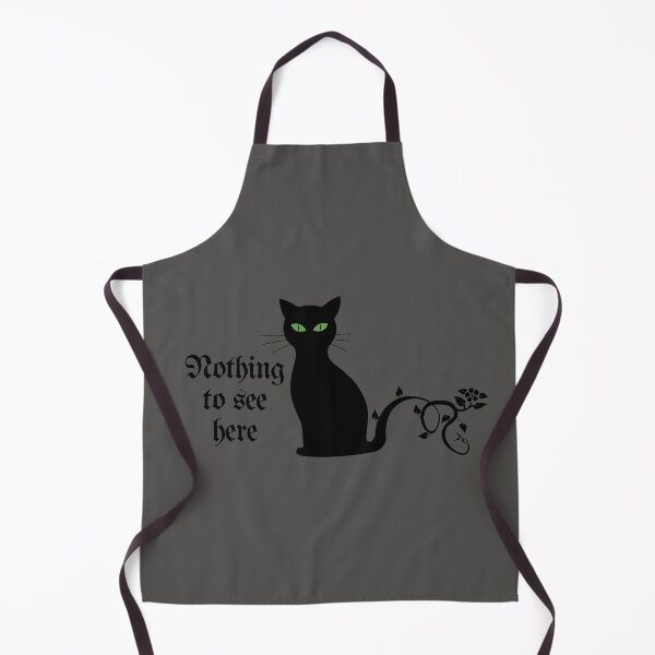 Item preview, Nothing to See Here. Black Cat with Vine Tail and Flower. Witchcraft designed and sold by S Quinn.