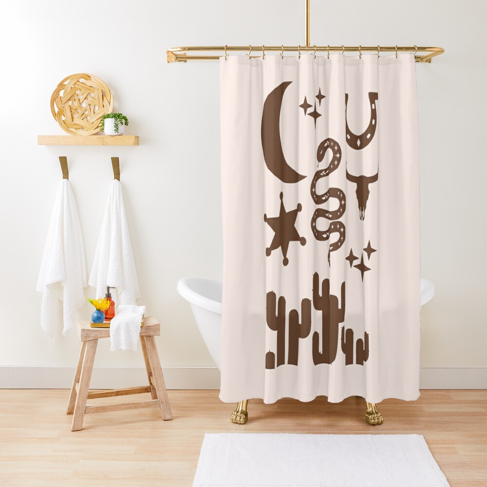 Subwest Boho Bathroom Set with Shower Curtain and Rugs Accessories, Mid  Century Sun Orange Shower Curtain for Bathroom Aesthetic Leaves Bathroom  Decor