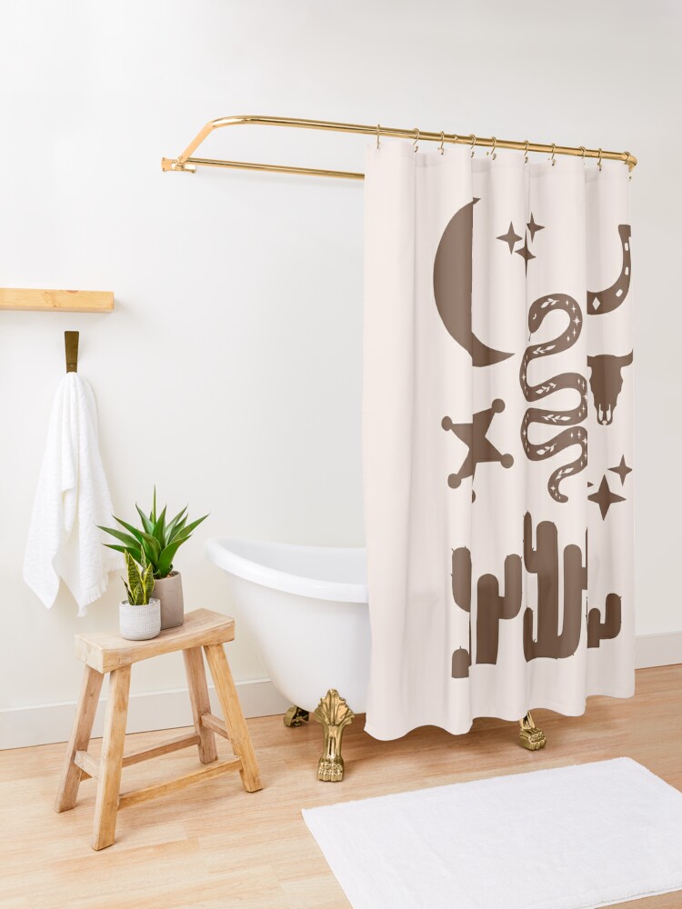 Subwest Boho Bathroom Set with Shower Curtain and Rugs Accessories, Mid  Century Sun Orange Shower Curtain for Bathroom Aesthetic Leaves Bathroom  Decor