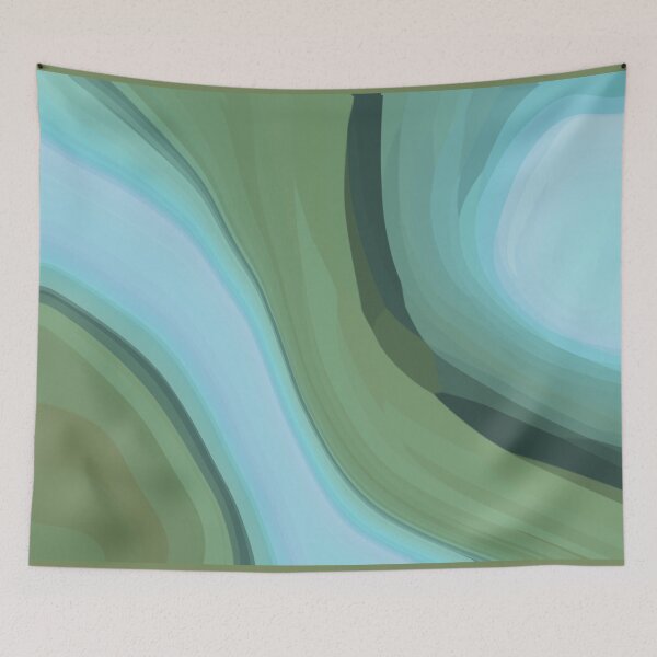 Item preview, Shades of Teal Green Blue Abstract Flow designed and sold by slimbirdy.