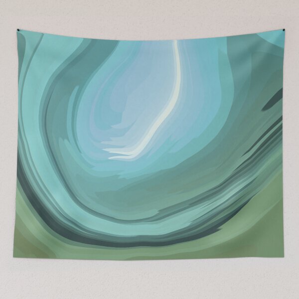 Item preview, Shades of Green Teal Blue Abstract designed and sold by slimbirdy.