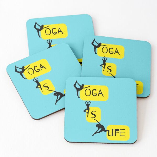 Item preview, Yoga Is Life Yoga Poses Black and Yellow designed and sold by Aktavrh.