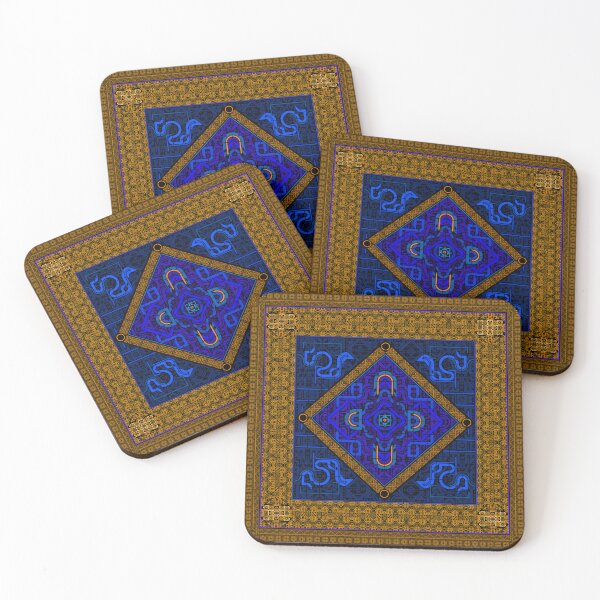 Item preview, Digital art oriental arabesque design, brown and bleu designed and sold by arabesqueart.