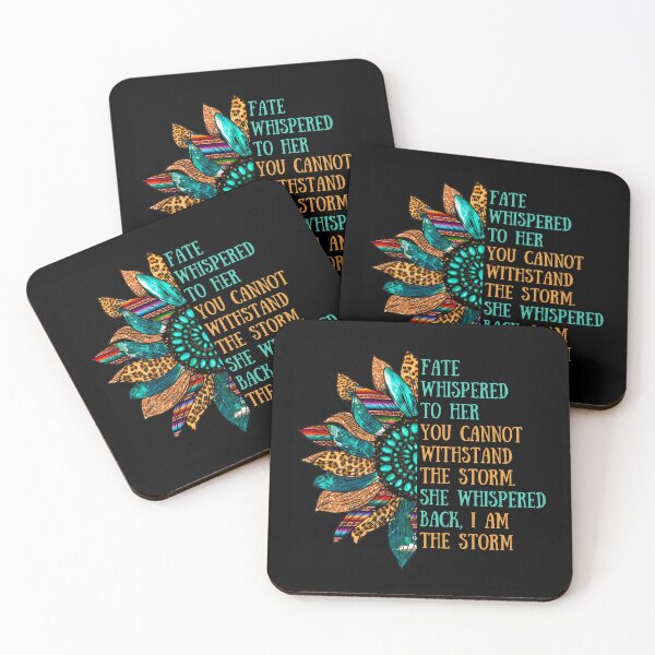 Item preview, I am the storm, inspirational quote about life and strength with a hip western leopard print sunflower design designed and sold by Auntieck.