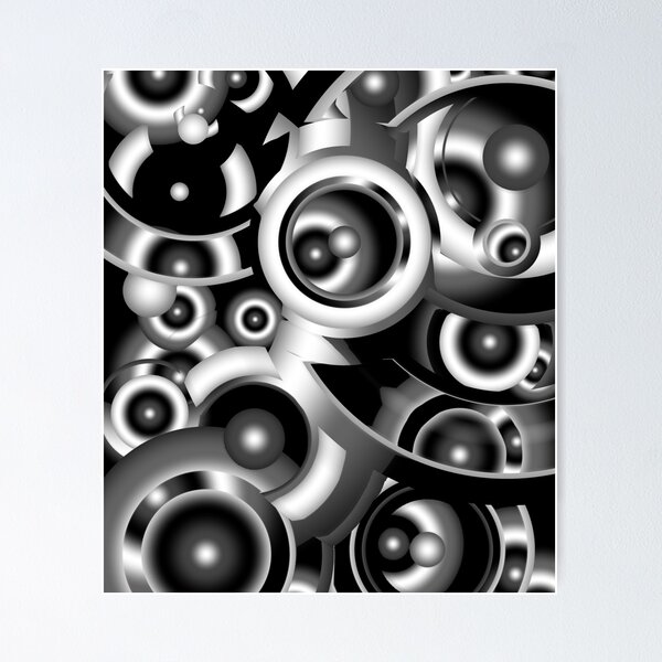 Item preview, Black Grey abstract spheres designed and sold by SparkyMae.