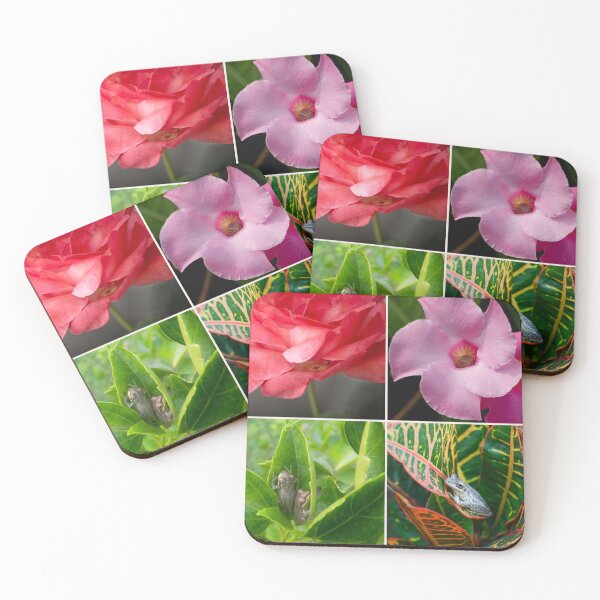 Item preview, Tropical small cute tree frogs in the flowers and leaves designed and sold by Zina Stromberg.