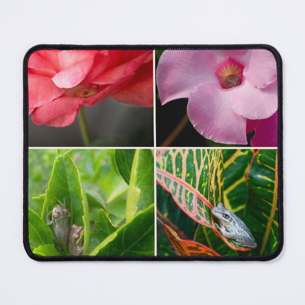 Item preview, Tropical small cute tree frogs in the flowers and leaves designed and sold by Zina Stromberg.