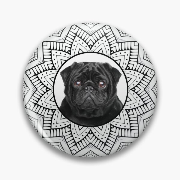 Artikelvorschau, Schwarz-weißer Mops entworfen und verkauft von momofdoggos.