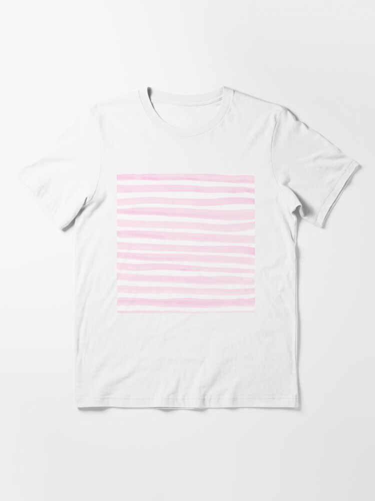 BABY PINK and White Horizontal Stripes