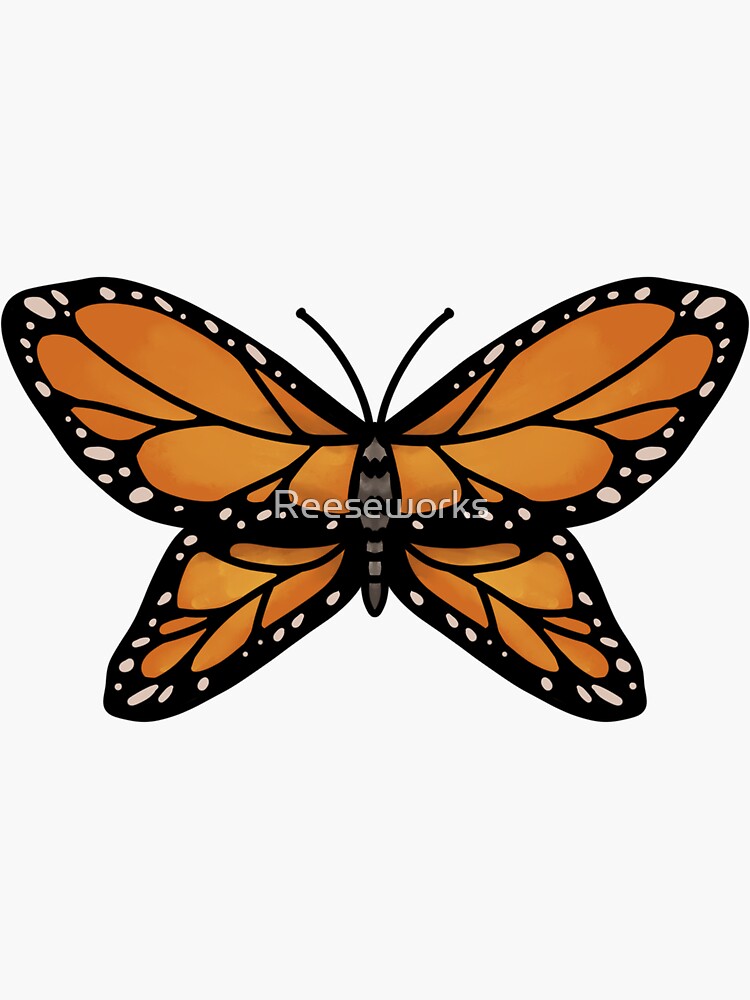 Monarch Butterfly Sticker By Reeseworks Redbubble 