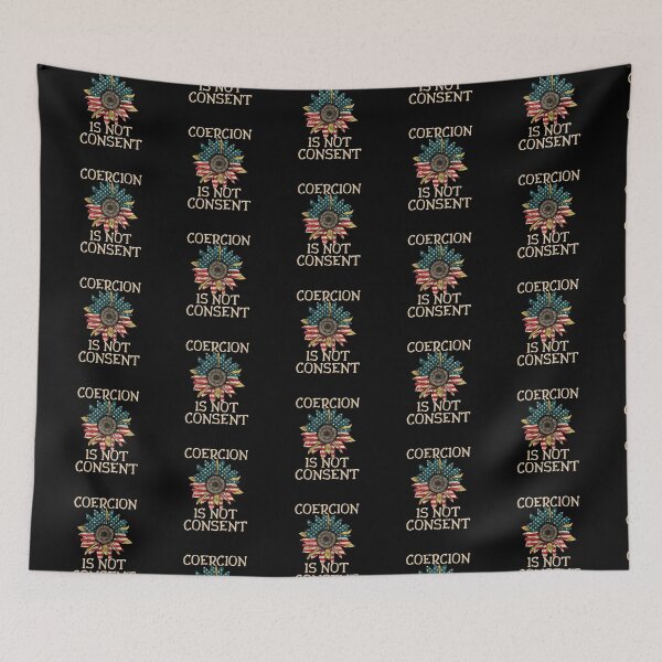 Item preview, Coercion is not consent, distressed American flag sunflower print, stars & stripes print designed and sold by Auntieck.