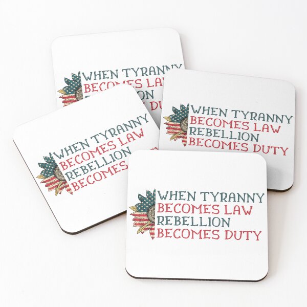 Item preview, When tyranny becomes law rebellion becomes duty, American flag Sunflower Design, Thomas Jefferson quote designed and sold by Auntieck.