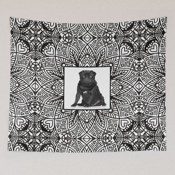 Item preview, Black And White Pug designed and sold by momofdoggos.