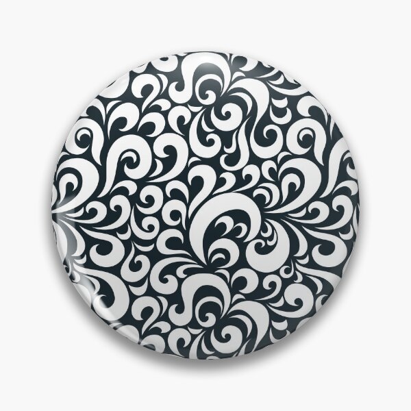 Item preview, Black and white swirly floral pattern  designed and sold by Tanuja  Sharma.