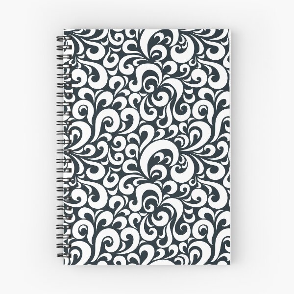 Item preview, Black and white swirly floral pattern designed and sold by Tanuja Sharma.