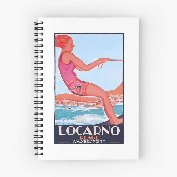 Item preview, 1928 SWITZERLAND Locarno Watersports Travel Poster designed and sold by retrographics.