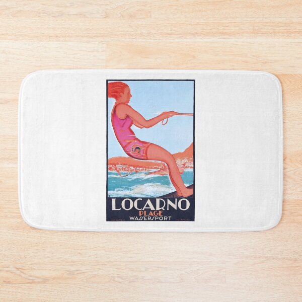 Item preview, 1928 SWITZERLAND Locarno Watersports Travel Poster designed and sold by retrographics.