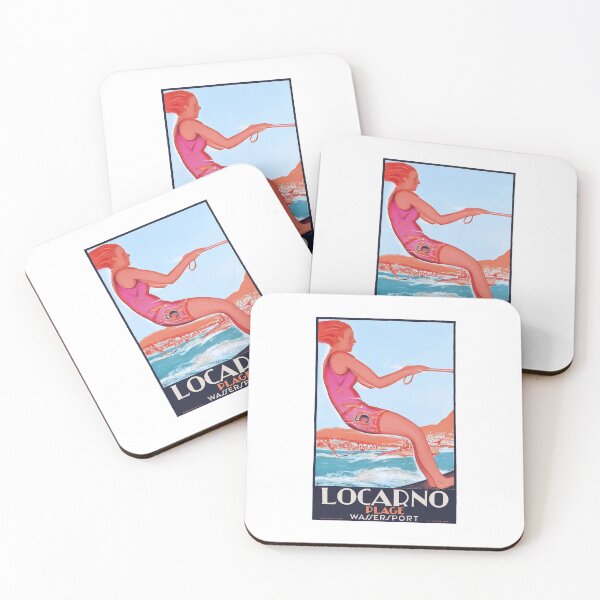 Item preview, 1928 SWITZERLAND Locarno Watersports Travel Poster designed and sold by retrographics.