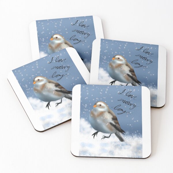 Item preview, Snow bunting I love snowy days- Wild Life Winter Birds designed and sold by Midnightviera.