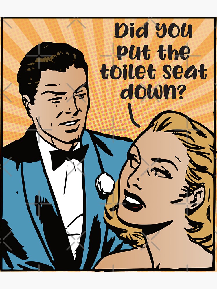"Did You Put The Toilet Seat Down? Funny Bathroom Humor Pop Art Retro