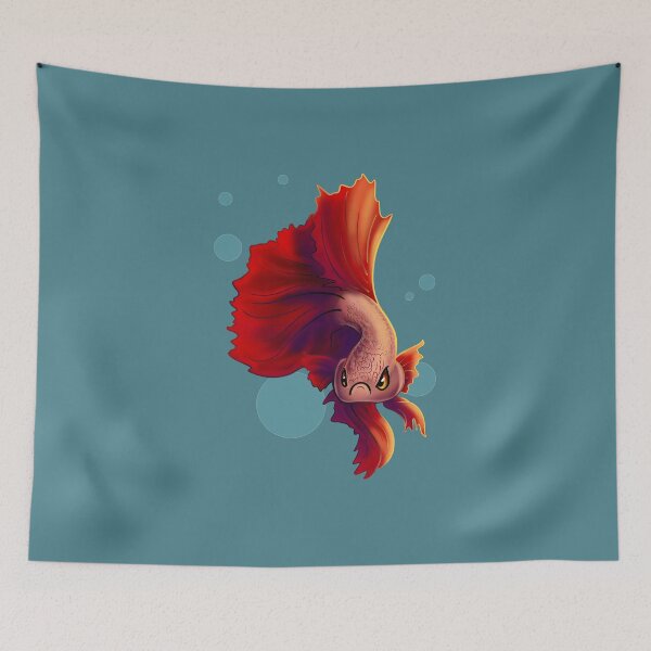 Item preview, Angry Betta Fish designed and sold by Unicornarama.