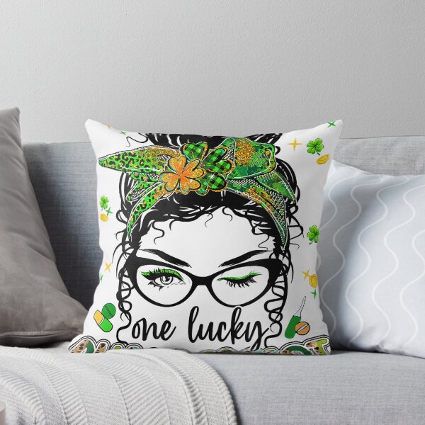 Item preview, One Lucky Pharmacist Messy Bun Shamrock St Patricks Day designed and sold by BrandyBare.