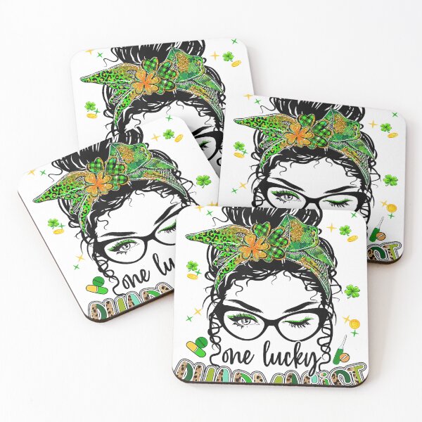 Item preview, One Lucky Pharmacist Messy Bun Shamrock St Patricks Day designed and sold by BrandyBare.