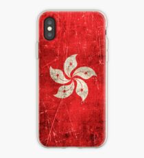 Vintage Aged and Scratched Hong Kong Flag iPhone Case