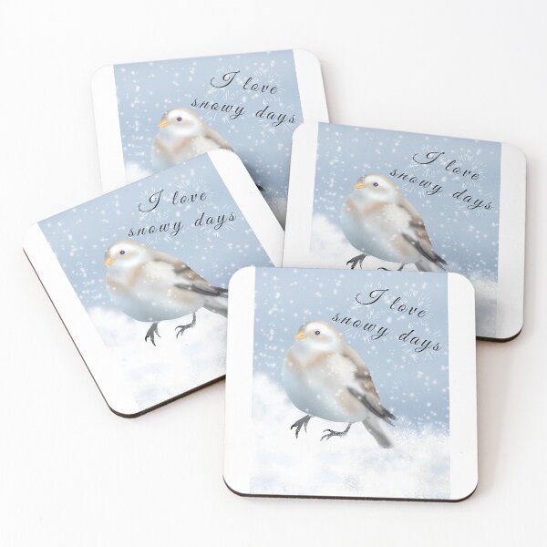 Item preview, Snow Bunting loves snow- Wild Life Winter Birds designed and sold by Midnightviera.