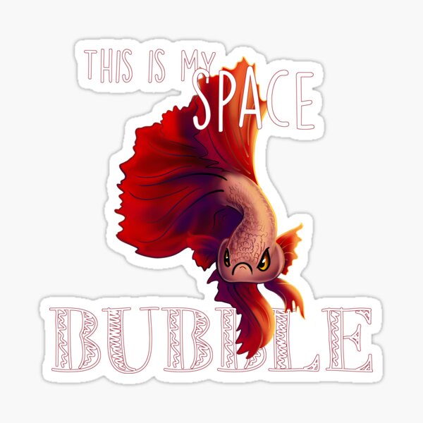 Space Bubble Betta Fish Sticker