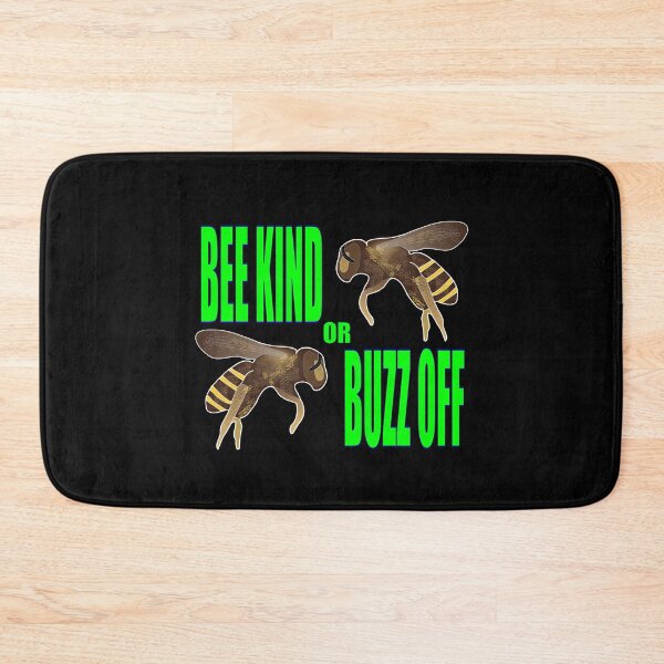 Item preview, Bee Kind or Buzz Off Detailed Bees Lime Green Font designed and sold by artfulnotebook.