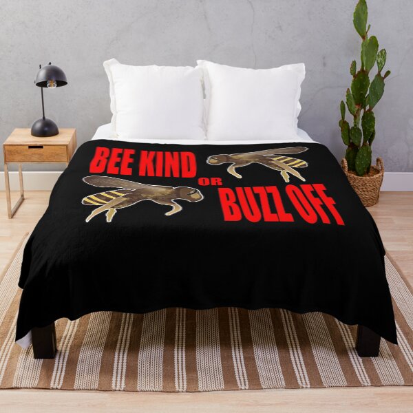 Item preview, Bee Kind or Buzz Off Stinging Bees Red Font designed and sold by artfulnotebook.