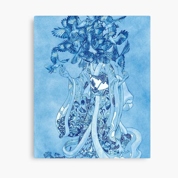 James Jean Girl Blue Bird Canvas Print
