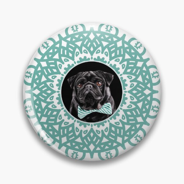 Artikelvorschau, Schwarzes Mops-Mandala entworfen und verkauft von momofdoggos.