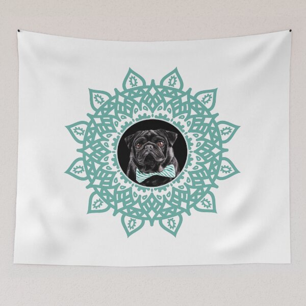 Item preview, Black Pug Mandala designed and sold by momofdoggos.