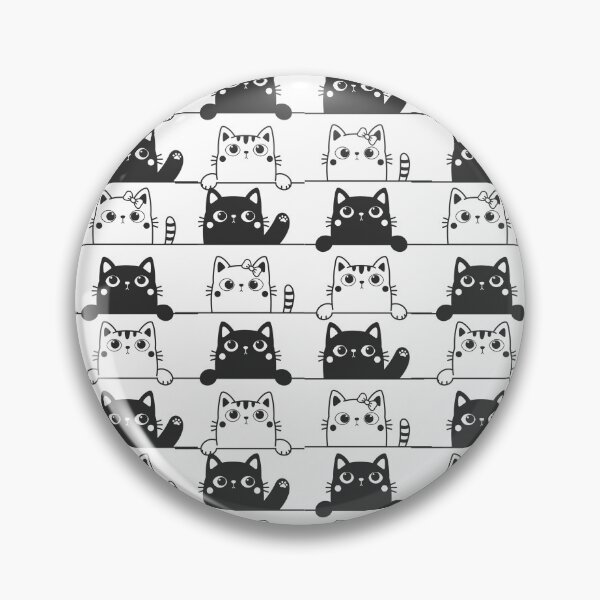 Item preview, Cute Black And White Cats Looking Over Ledges Seamless Pattern designed and sold by Cora Gregory.