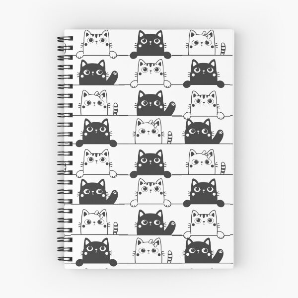 Item preview, Cute Black And White Cats Looking Over Ledges Seamless Pattern designed and sold by Cora Gregory.