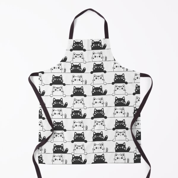 Item preview, Cute Black And White Cats Looking Over Ledges Seamless Pattern designed and sold by Cora Gregory.