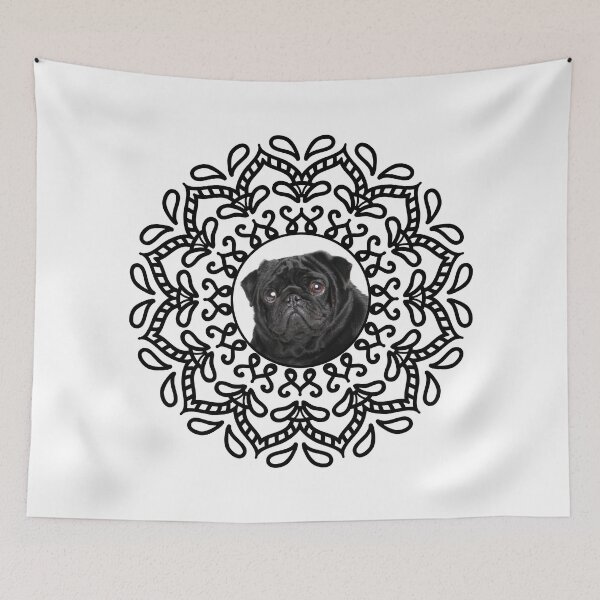 Item preview, Black And White Pug designed and sold by momofdoggos.