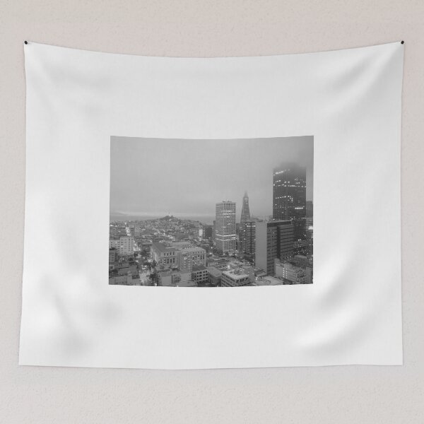 Item preview, San Francisco City View at Dusk, San Francisco, California - Black & White #1 designed and sold by ywphotos.