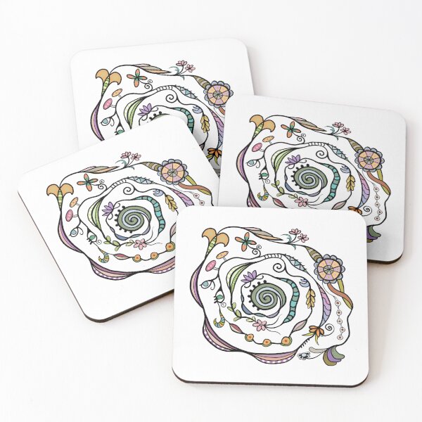 Item preview, Boho Floral Spiral Wave Hand Painted designed and sold by ViewerEqualsPhoton.