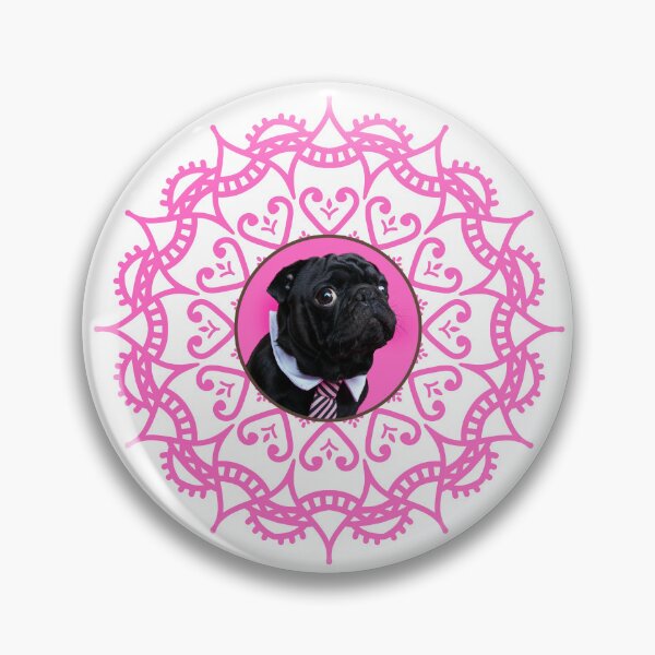 Artikelvorschau, Schwarzes Mops-Mandala entworfen und verkauft von momofdoggos.