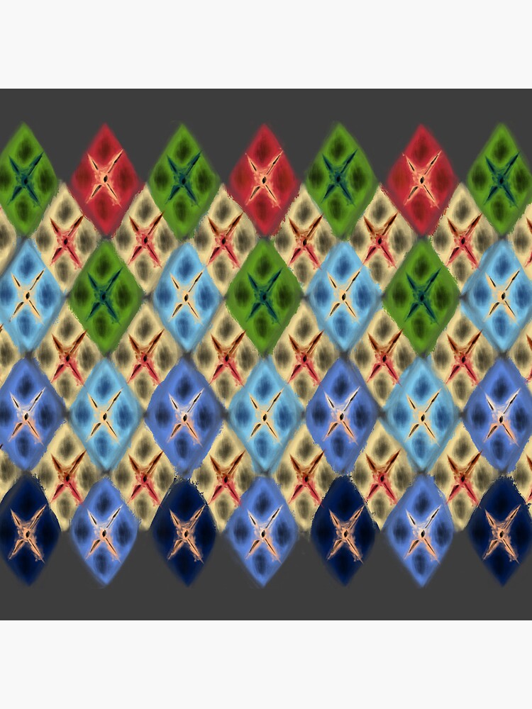 Thumbnail 5 of 5, Acrylic Block, Argyle Dragon Scale: Summer and Tropical Colors designed and sold by BlazeraptorGirl.