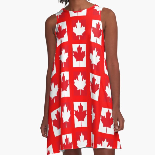 Canada flags pattern A-Line Dress
