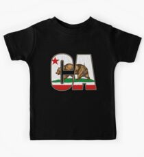 California Bear Flag (Distressed Vintage Design) Kids Tee
