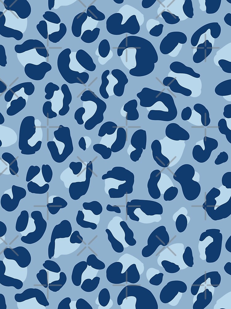Wiederverwendbare Baumwoll-Gesichtsmaske, 3-lagig – Blau-weißes Leopardenmuster, Waschbar, Mit Filtertasche