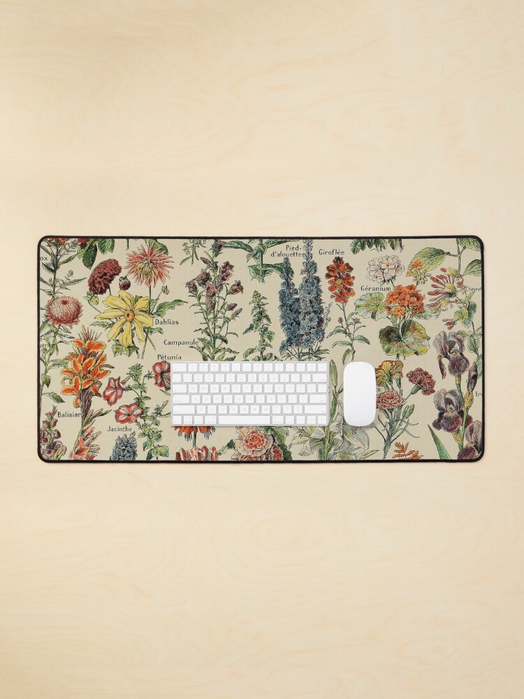 Aperçu 1 sur 5. Tapis de souris avec l'œuvre Vintage Français Fleurs Botaniques Adolphe Millot Fleurs créée et vendue par ind3finite.