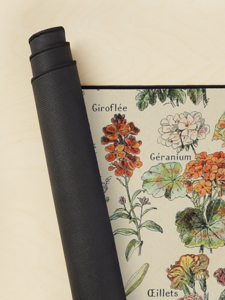 Aperçu 2 sur 5. Tapis de souris avec l'œuvre Vintage Français Fleurs Botaniques Adolphe Millot Fleurs créée et vendue par ind3finite.